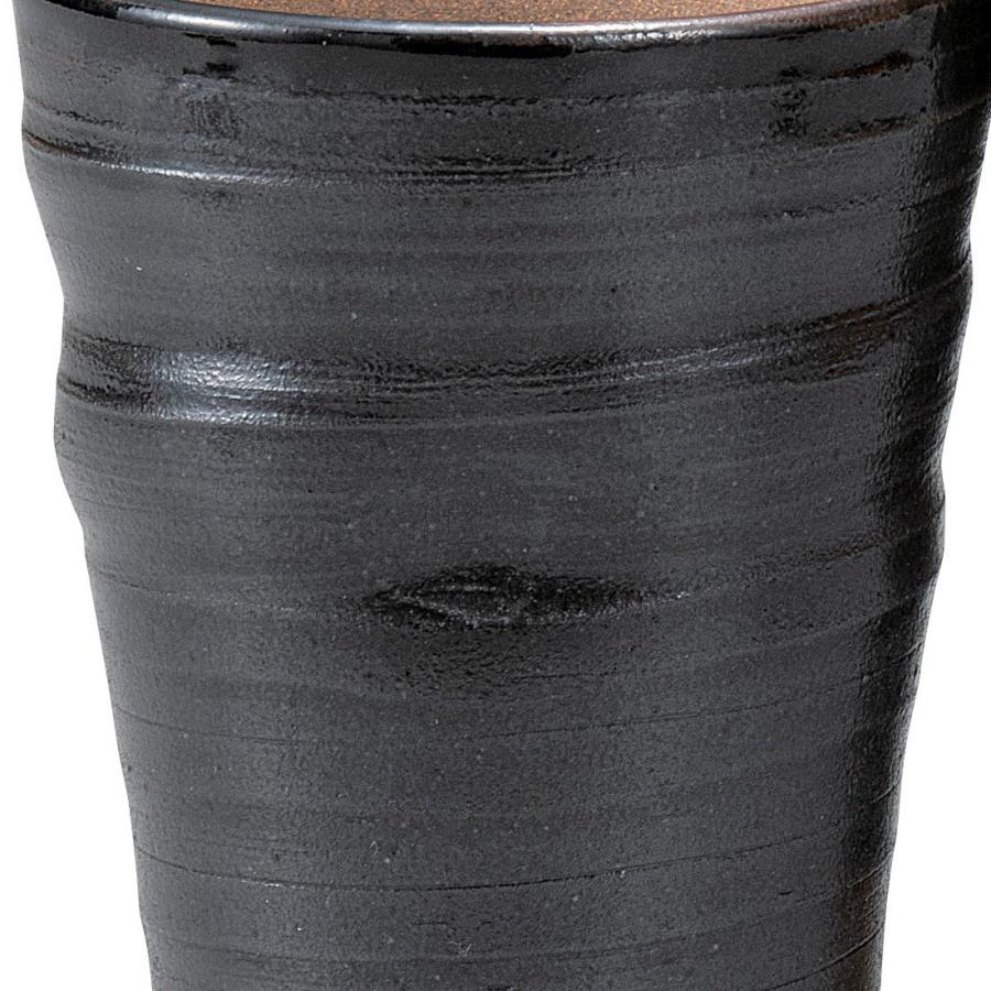 日本の伝統工芸品【九谷焼】 ペアビアカップ 黒釉焼〆  九谷和窯 (K9-1172) (K8-1069)の画像