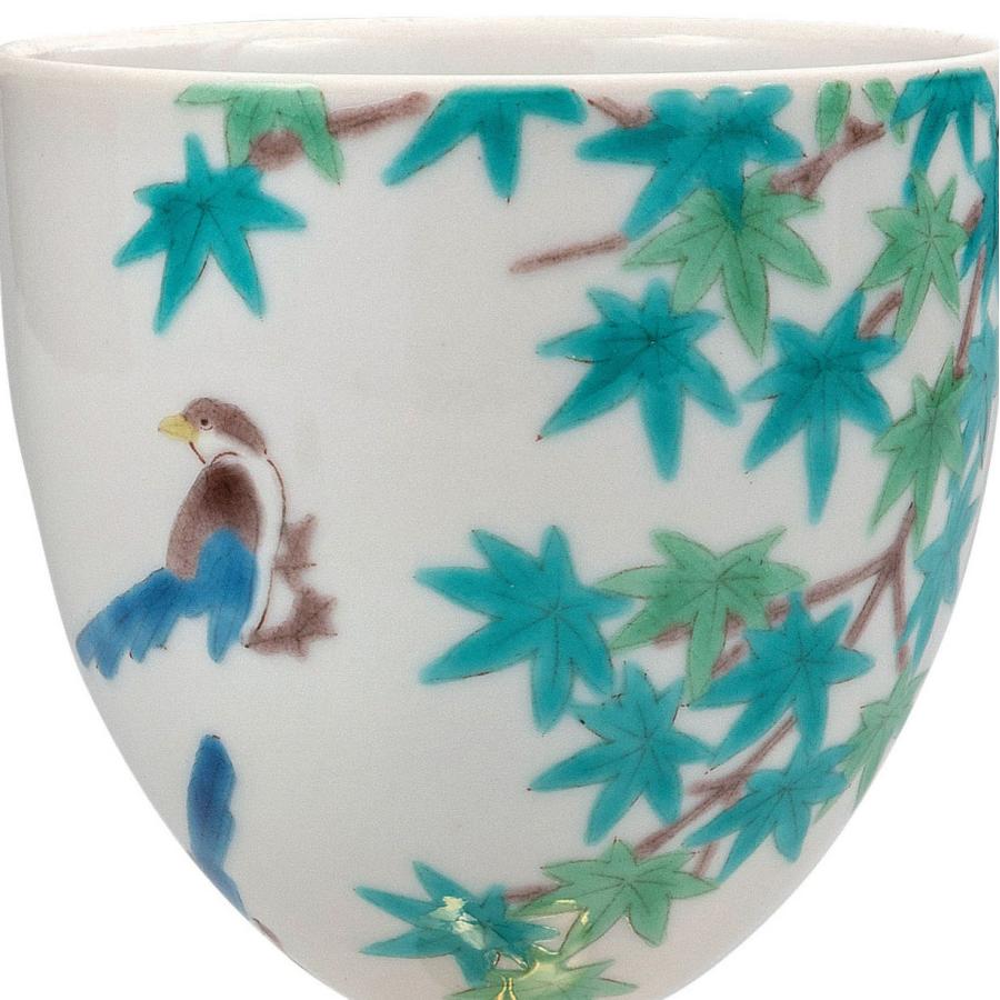 日本の伝統工芸品【九谷焼】 ペアワインカップ 小鳥春秋   (K9-3144) (K8-1120)の画像