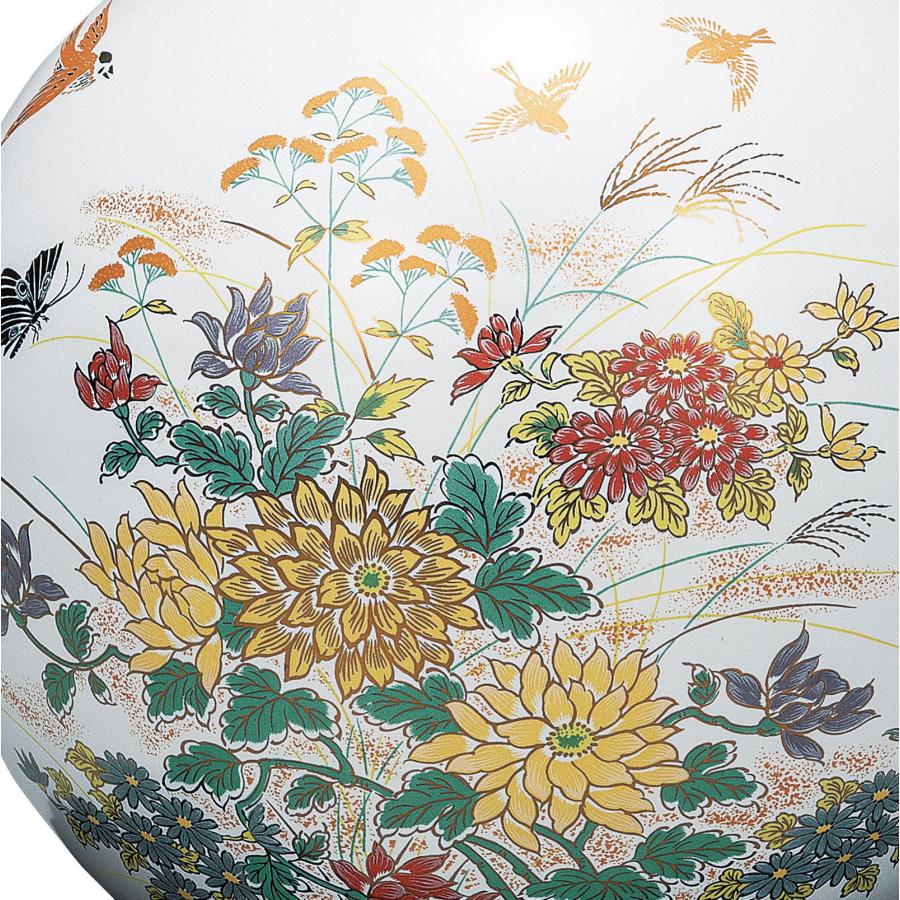 日本の伝統工芸品【九谷焼】 5.5号花瓶 金菊花に雀 台付  (K9-1377) (K8-1275)の画像