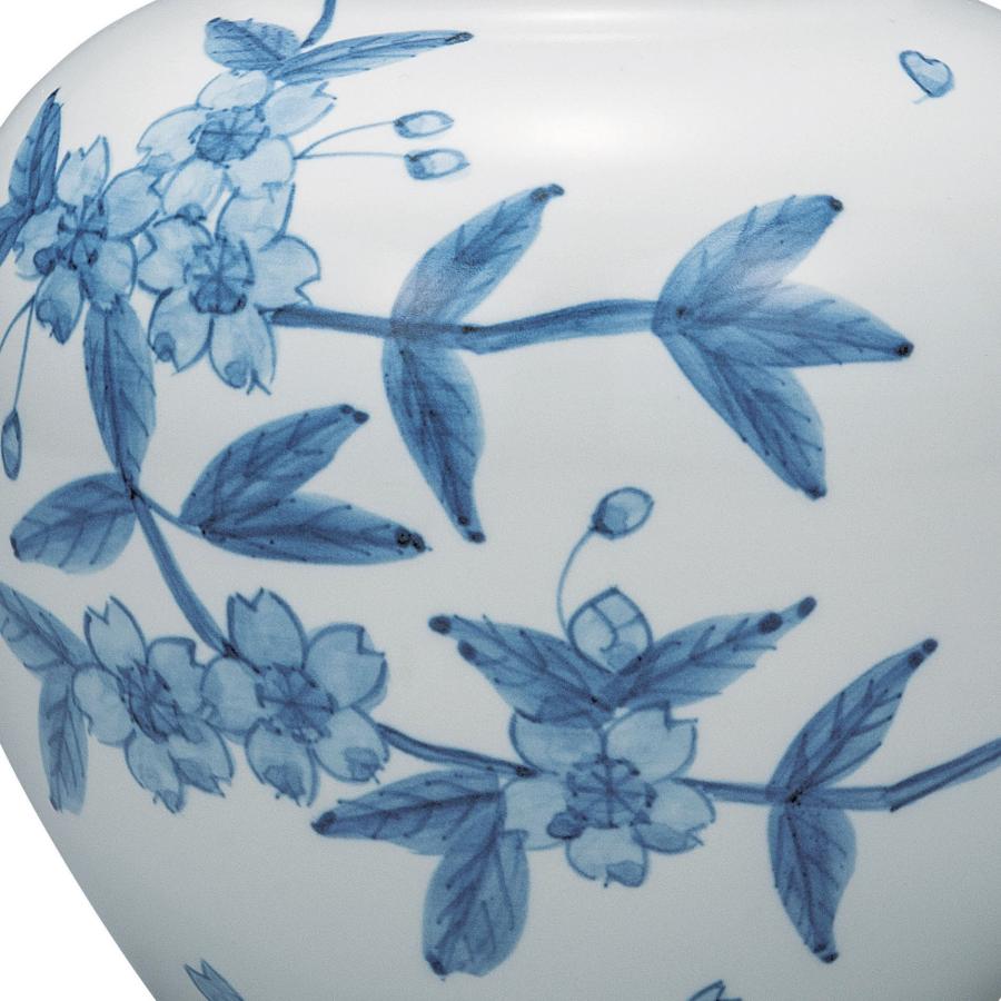 日本の伝統工芸品【九谷焼】 6号花瓶 桜ちらし   (K9-1378) (K8-1277)の画像