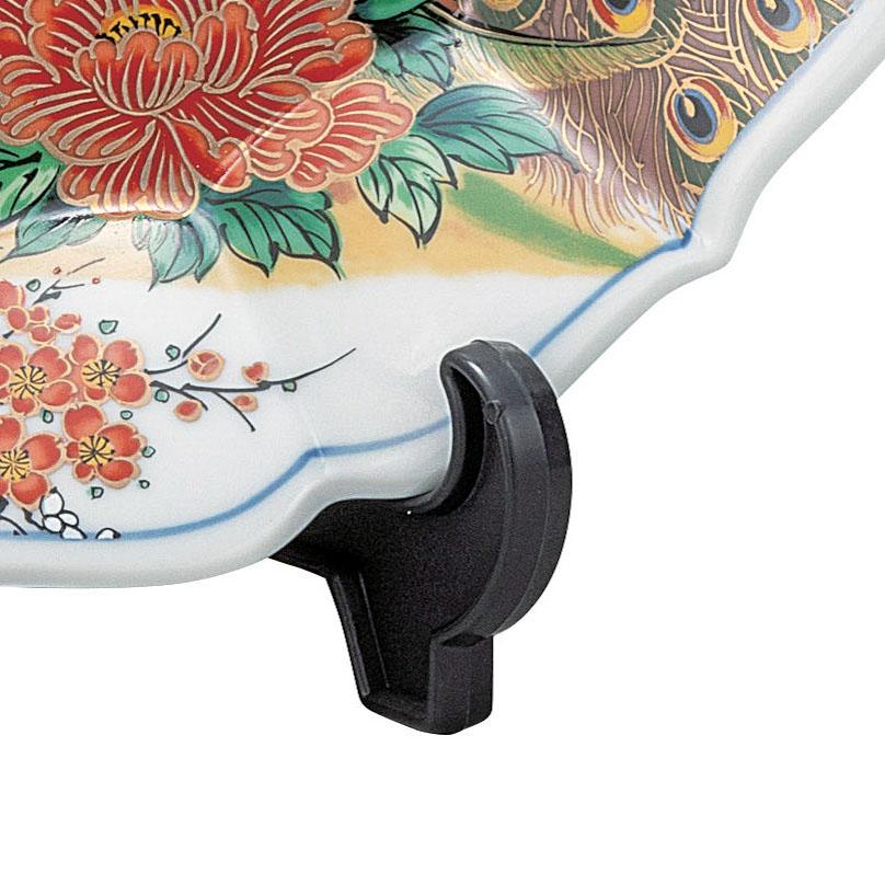 九谷焼 日本の伝統工芸品【九谷焼】 10号飾皿 牡丹孔雀 皿立付 (K9