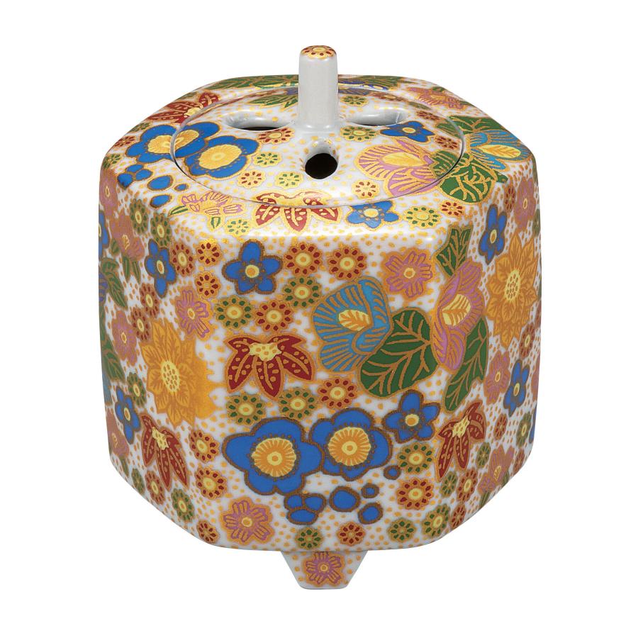 香炉（九谷焼） 九谷焼 日本の伝統工芸品【九谷焼】 3号香炉 花詰 (K9-1478) (K8
