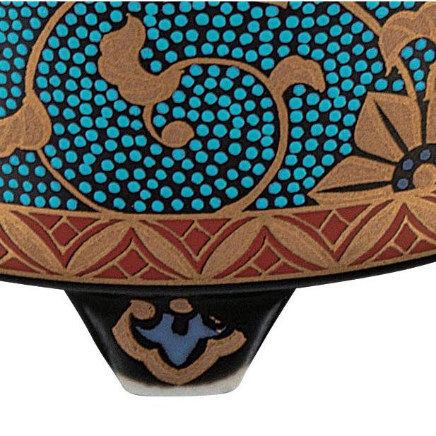 九谷焼 日本の伝統工芸品【九谷焼】 3号香炉 青粒金鉄仙 (K9-1482) (K8