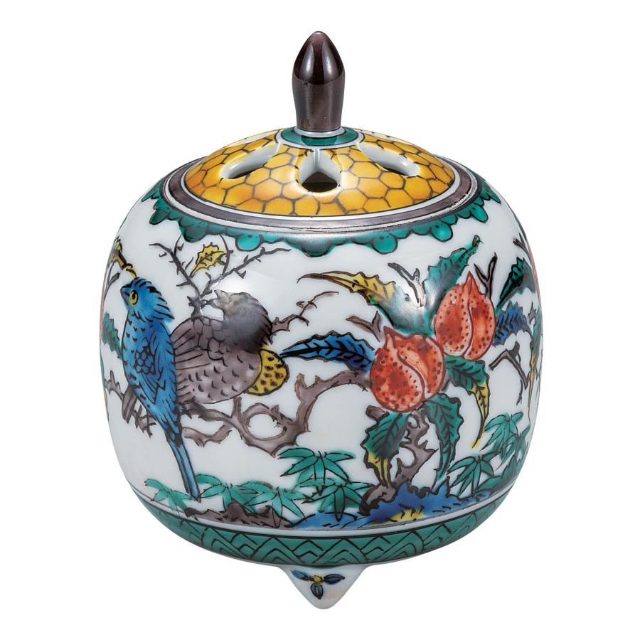 九谷焼 日本の伝統工芸品【九谷焼】 3.5号香炉 古九谷花鳥 (K9-1495