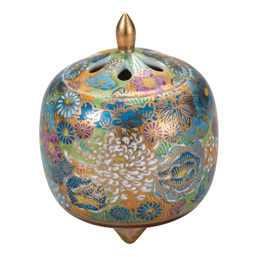 九谷焼 日本の伝統工芸品【九谷焼】 3.5号香炉 金花詰 (K8-1404