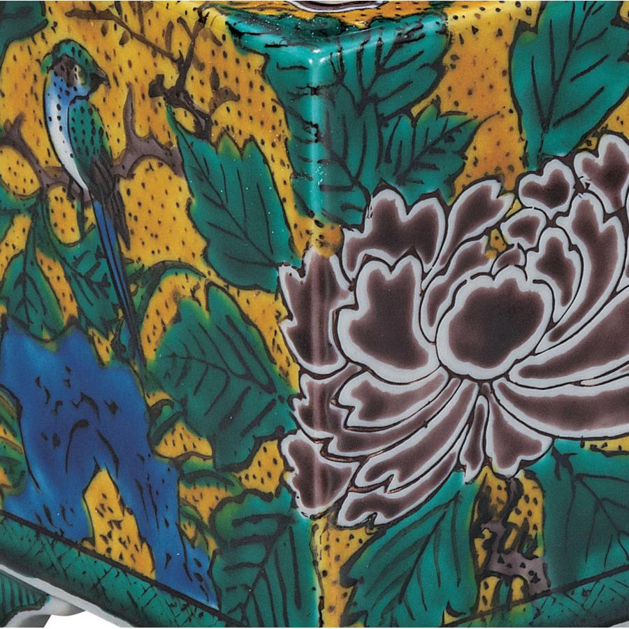 日本の伝統工芸品【九谷焼】 4号香炉 吉田屋花鳥 (K9-1511) (K8-1412