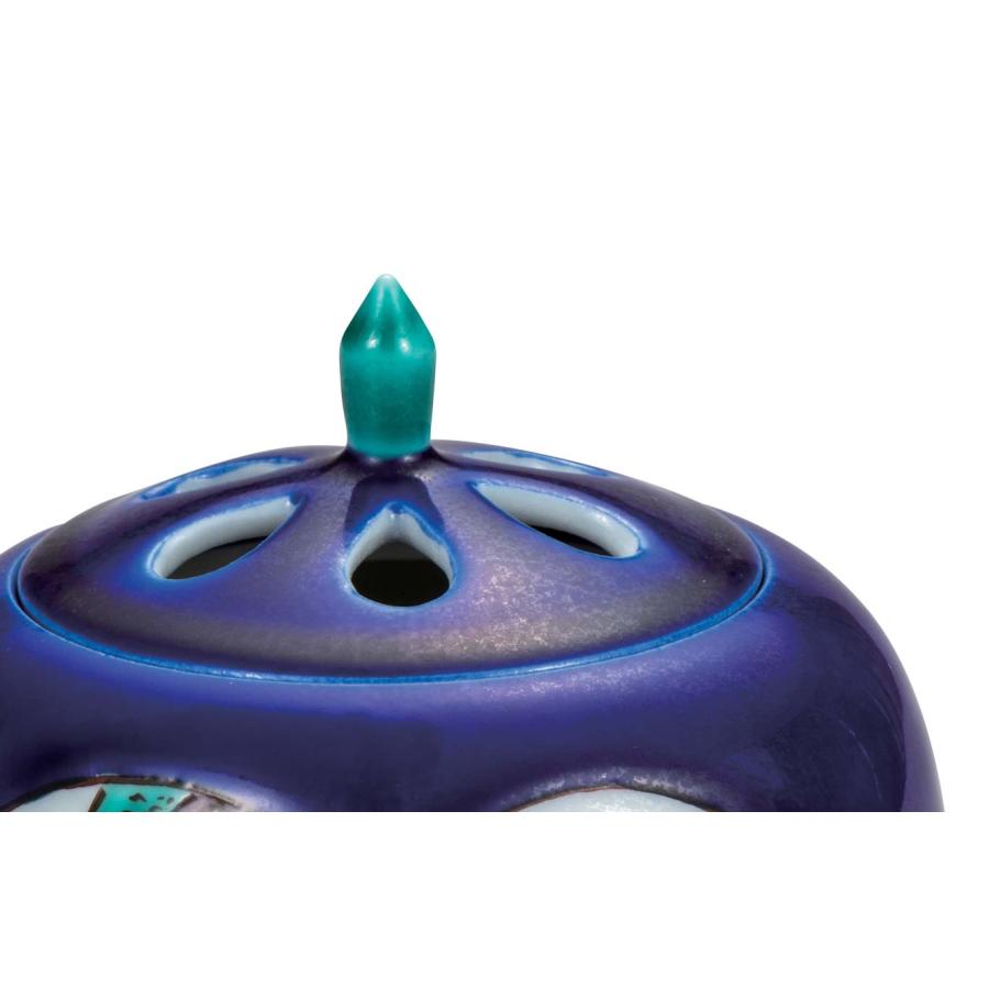 九谷焼 日本の伝統工芸品【九谷焼】 3.8号香炉 割取花鳥 糠川孝之 (K8