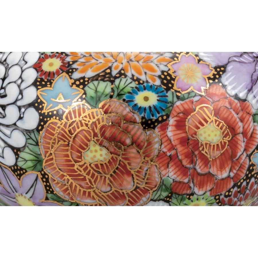 九谷焼 日本の伝統工芸品【九谷焼】 3.8号香炉 本金花詰 龍山