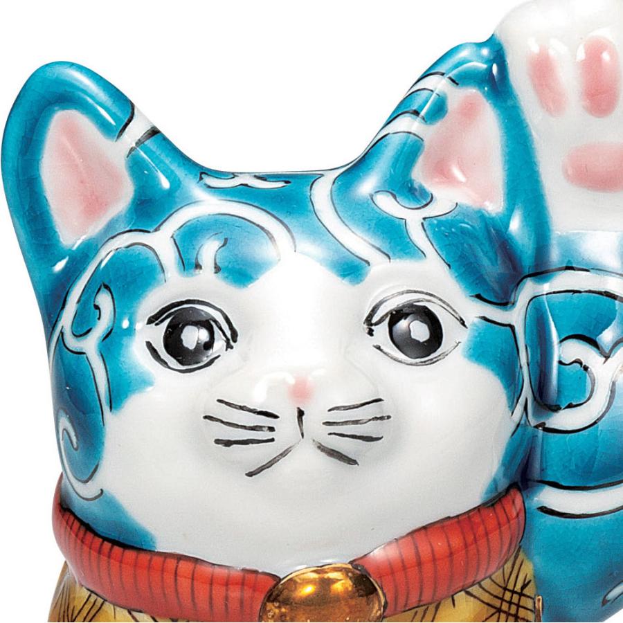 九谷焼 日本の伝統工芸品【九谷焼】 4号招き猫 色絵唐草 佐藤剛志 (K9