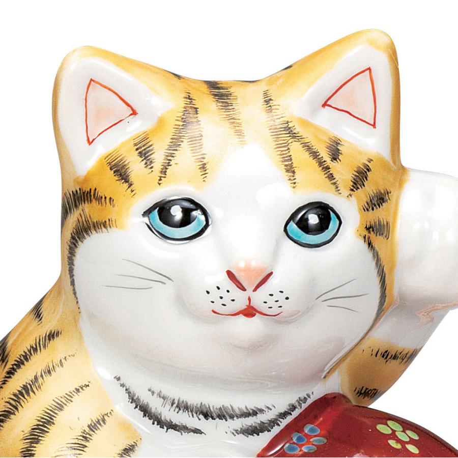 九谷焼 日本の伝統工芸品【九谷焼】 5号達磨招き猫 金彩 布団付 (K9 