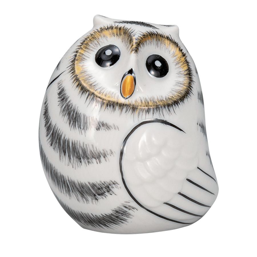 九谷焼 日本の伝統工芸品【九谷焼】 2.5号ふくろう 白 (K9-1676) (K8