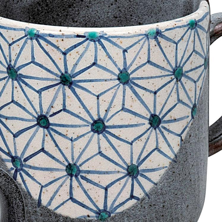 日本の伝統工芸品【九谷焼】 ペアマグカップ 麻文   (K9-1018)の画像
