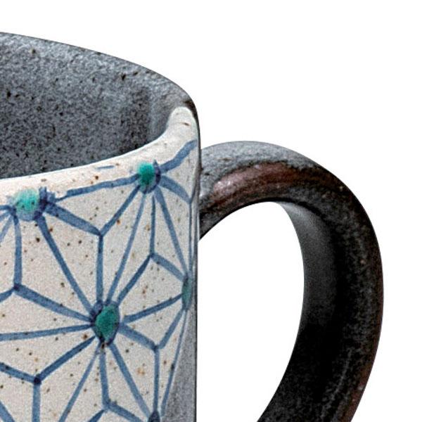 日本の伝統工芸品【九谷焼】 ペアマグカップ 麻文   (K9-1018)の画像