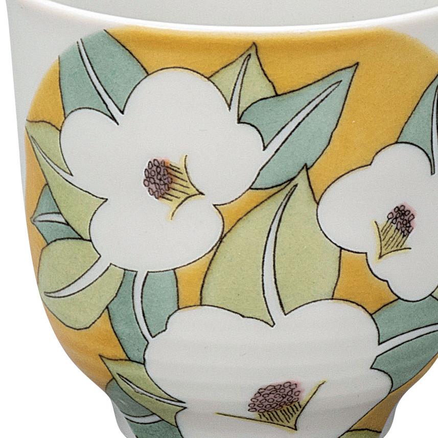 高脚陶器カップ 花柄 皿付スープカップ型植木鉢 青花 植木鉢 陶器 麻葉 蛸 青海波 連