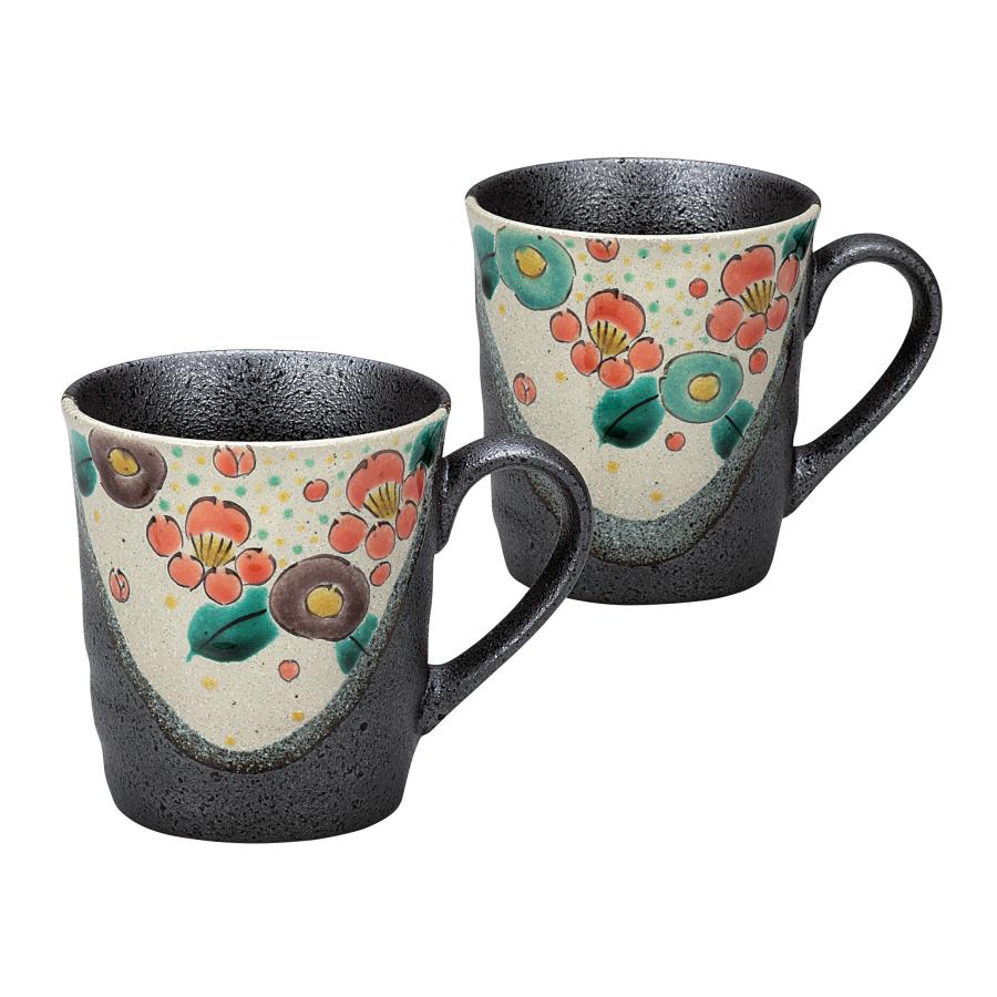 九谷焼 日本の伝統工芸品【九谷焼】 ペアマグカップ 花ちらし 岡田絹代