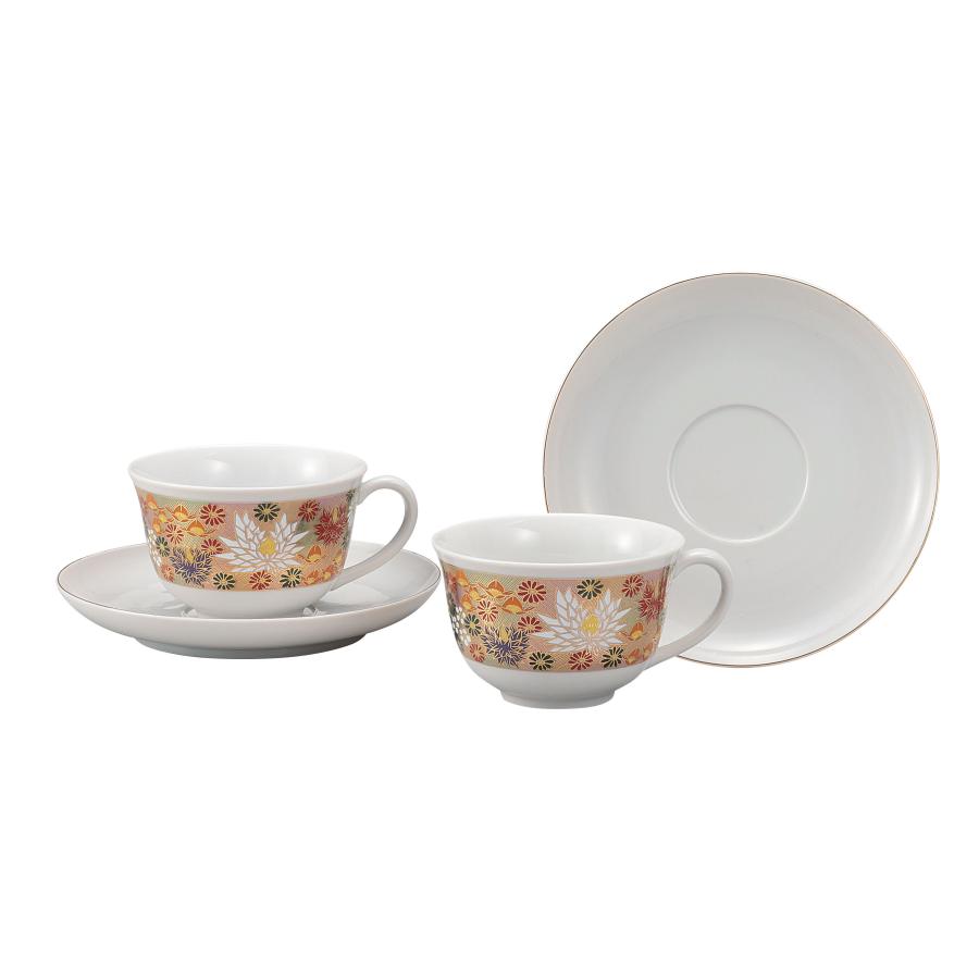 九谷焼 日本の伝統工芸品【九谷焼】 ペアコーヒー 花詰 (K9-1098