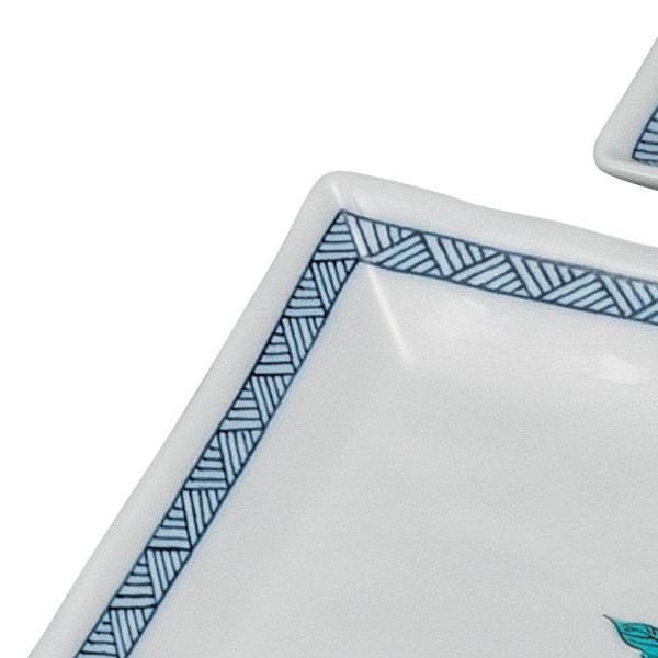 九谷焼 日本の伝統工芸品【九谷焼】 5.8号長角皿揃 花鳥絵変わり (K9 