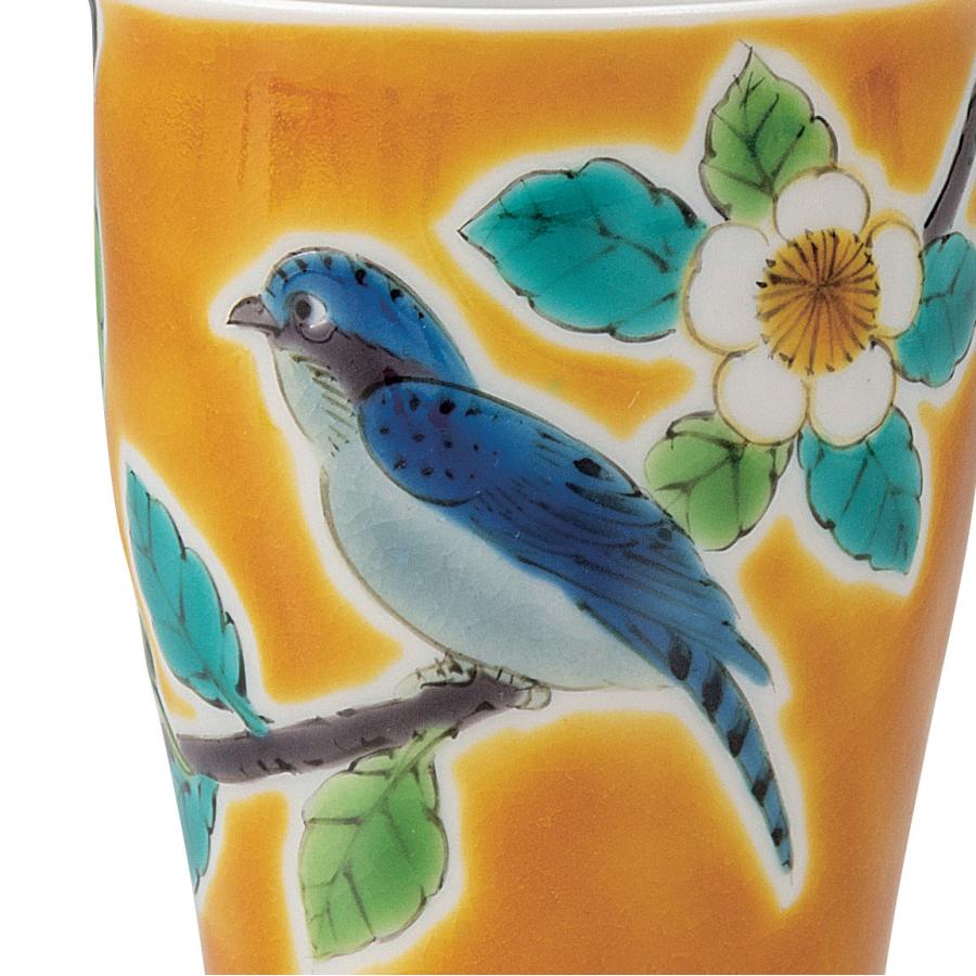 日本の伝統工芸品【九谷焼】 フリーカップ 吉田屋花鳥  山岸雄三 (K9-1157)の画像