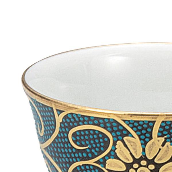 日本の伝統工芸品【九谷焼】 酒器 青粒唐草   (K9-1258)の画像
