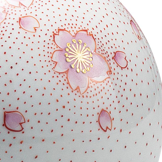 日本の伝統工芸品【九谷焼】 4号花瓶 金襴手桜 台付 福田良則 (K9-1294)_3