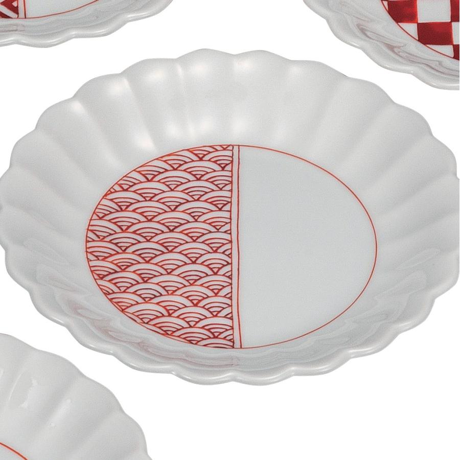 日本の伝統工芸品【九谷焼】 5号皿揃 吉祥文様  田中柚伎 (K9-130)_4