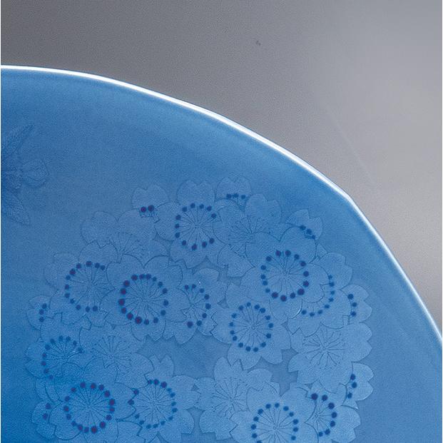 九谷焼 日本の伝統工芸品【九谷焼】 15号四方飾皿 淡青釉裏銀彩花文 皿