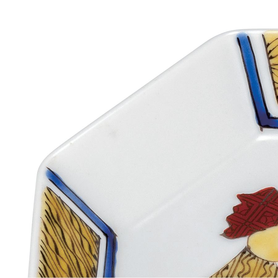 日本の伝統工芸品【九谷焼】 5号8角皿 十二支　酉   (K9-3091)_1
