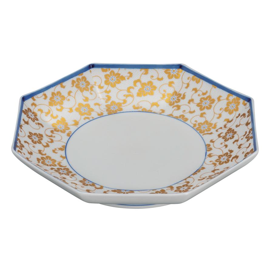 九谷焼 日本の伝統工芸品【九谷焼】 8号鉢 白粒鉄仙 (K9-313