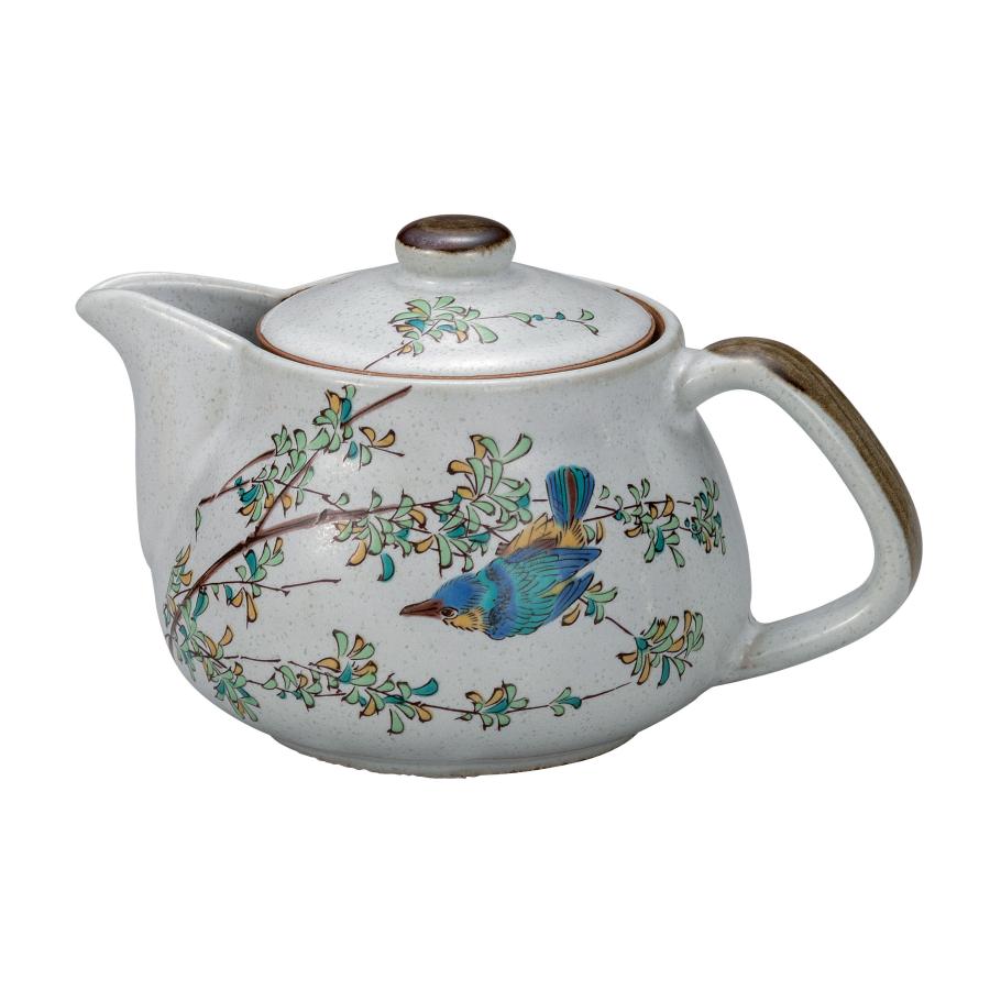 九谷焼　急須　工芸品 九谷焼 日本の伝統工芸品【九谷焼】 ポット急須 かわせみ 網付 (K9-600