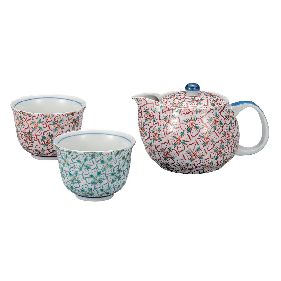 九谷焼　湖東 九谷焼 日本の伝統工芸品【九谷焼】 茶器 花紋 網付 (K9-839) : 九谷焼