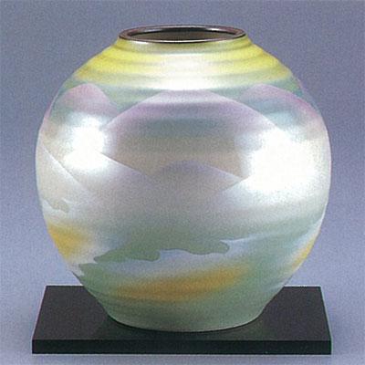 日本の伝統工芸品【九谷焼】 6号花瓶 【限定品】色彩連山 ys632-03