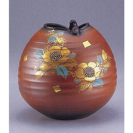 日本の伝統工芸品【九谷焼】　7号花瓶 　【限定品】金山茶花　ys635-07
