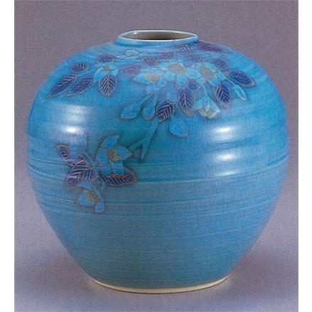 日本の伝統工芸品【九谷焼】　8号花瓶 　【限定品】海棠　ys641-04