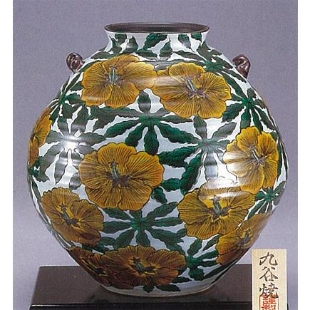 日本の伝統工芸品【九谷焼】　10号花瓶　芙蓉　ys647-07