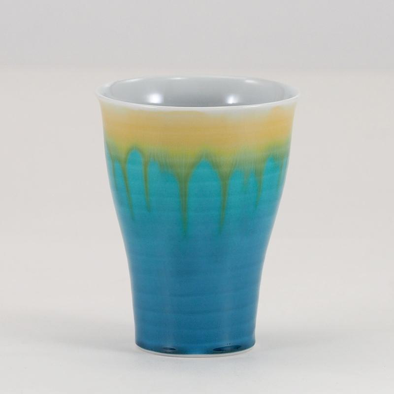 【新品・未使用】伝統工芸九谷焼 四代 徳田八十吉作 彩釉フリーカップ 瑞穂 九谷焼 徳田八十吉 彩釉フリーカップ 瑞穂 : 九谷焼 STYLeNCE