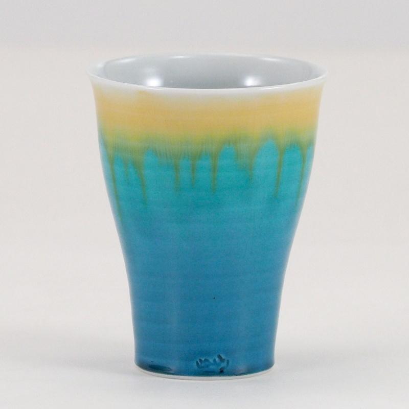 【新品・未使用】伝統工芸九谷焼 四代 徳田八十吉作 彩釉フリーカップ 瑞穂 九谷焼 徳田八十吉 彩釉フリーカップ 瑞穂 : 九谷焼 STYLeNCE