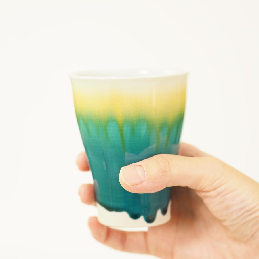 九谷焼 徳田八十吉 彩釉フリーカップ 瑞穂 : 九谷焼 STYLeNCE