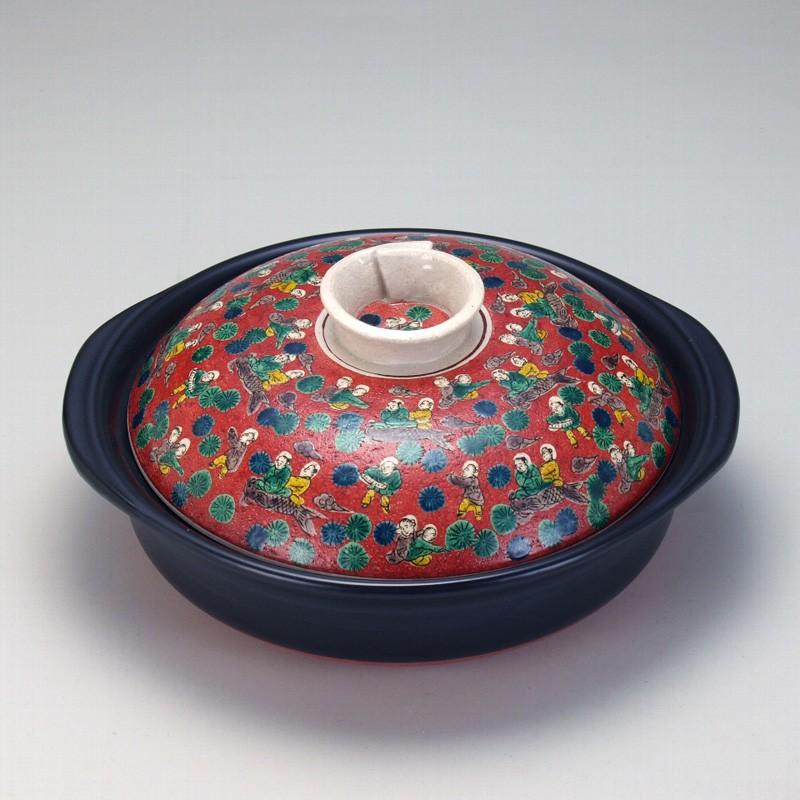 九谷焼 日本の伝統工芸品【九谷焼】9号土鍋 木米 N152-09 : 九谷焼