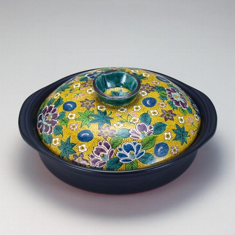 土鍋　九谷焼 九谷焼 日本の伝統工芸品【九谷焼】9号土鍋 吉田屋花詰 N152-11