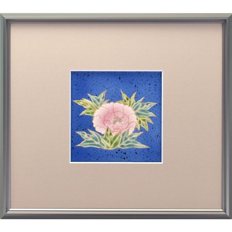 九谷焼 日本の伝統工芸品【九谷焼】陶額 牡丹 N183-01 : 九谷焼