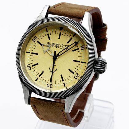 在庫限り 腕時計 メンズ レディース 送料無料 1年保証 正規 海軍航空隊 アンティーク 加工 ビッグフェイス ミリタリー腕時計 BOX 保証書付｜styleon｜03