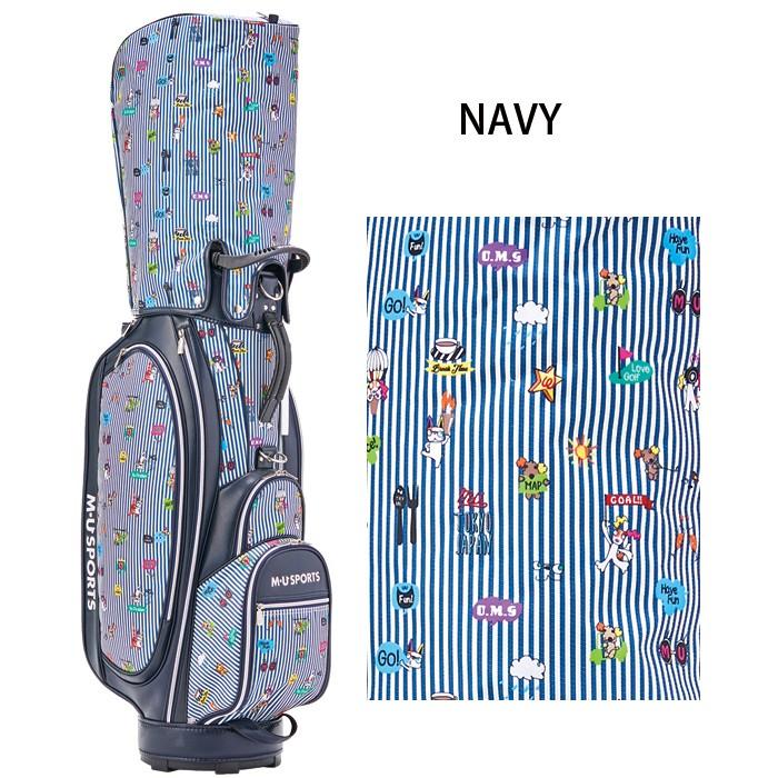 2019年 秋冬 新作 M・U SPORTS MUスポーツ ゴルフバッグ 総柄 レディース レギュラーソール キャディバッグ 9.5型 MU19AW M0925 2019年 MUスポーツ