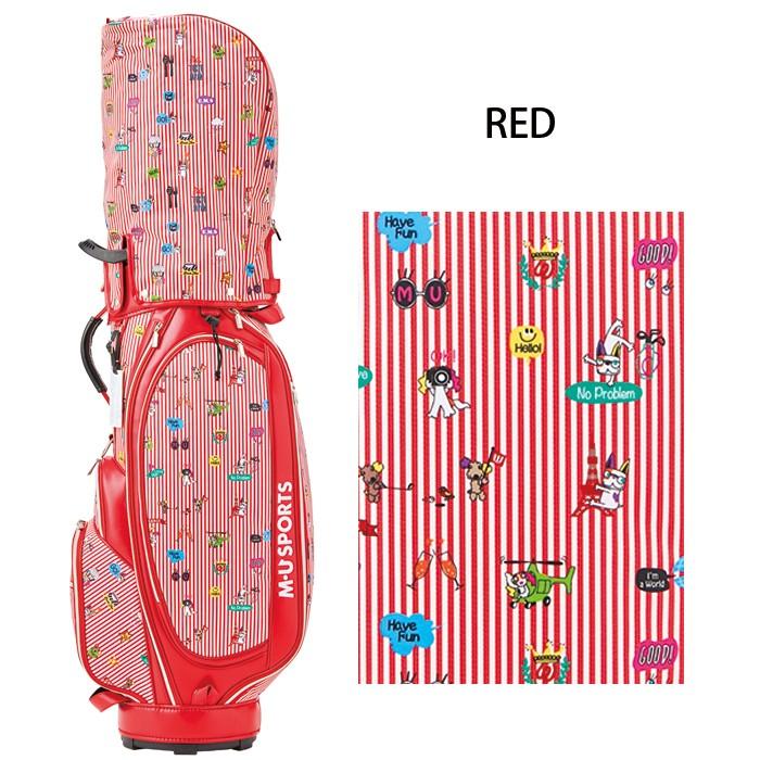 2019年 秋冬 新作 M・U SPORTS MUスポーツ ゴルフバッグ 総柄 レディース レギュラーソール キャディバッグ 9.5型 MU19AW M0925 2019年 MUスポーツ