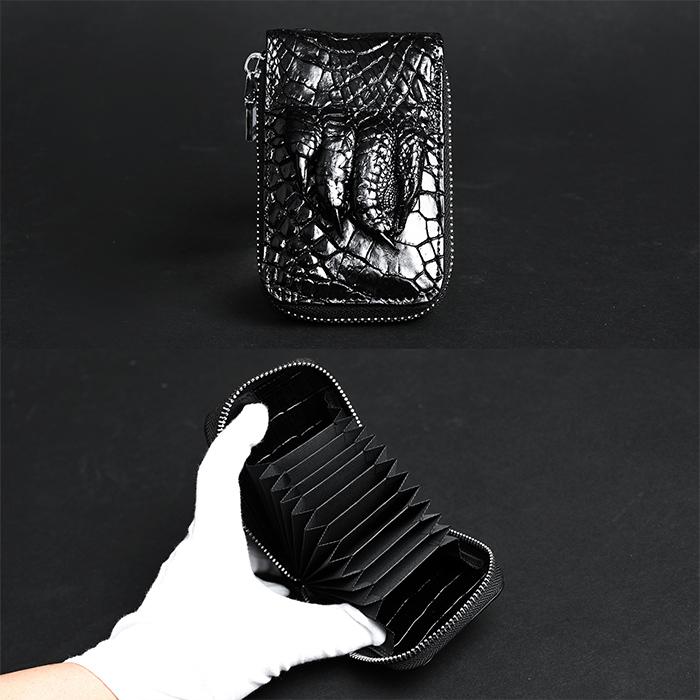 本革 ワニ革 カードケース ポケット 12箇所 大容量 メンズ