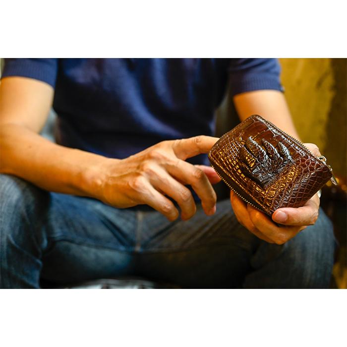 本革 ワニ革 カードケース ポケット 12箇所 大容量 メンズ