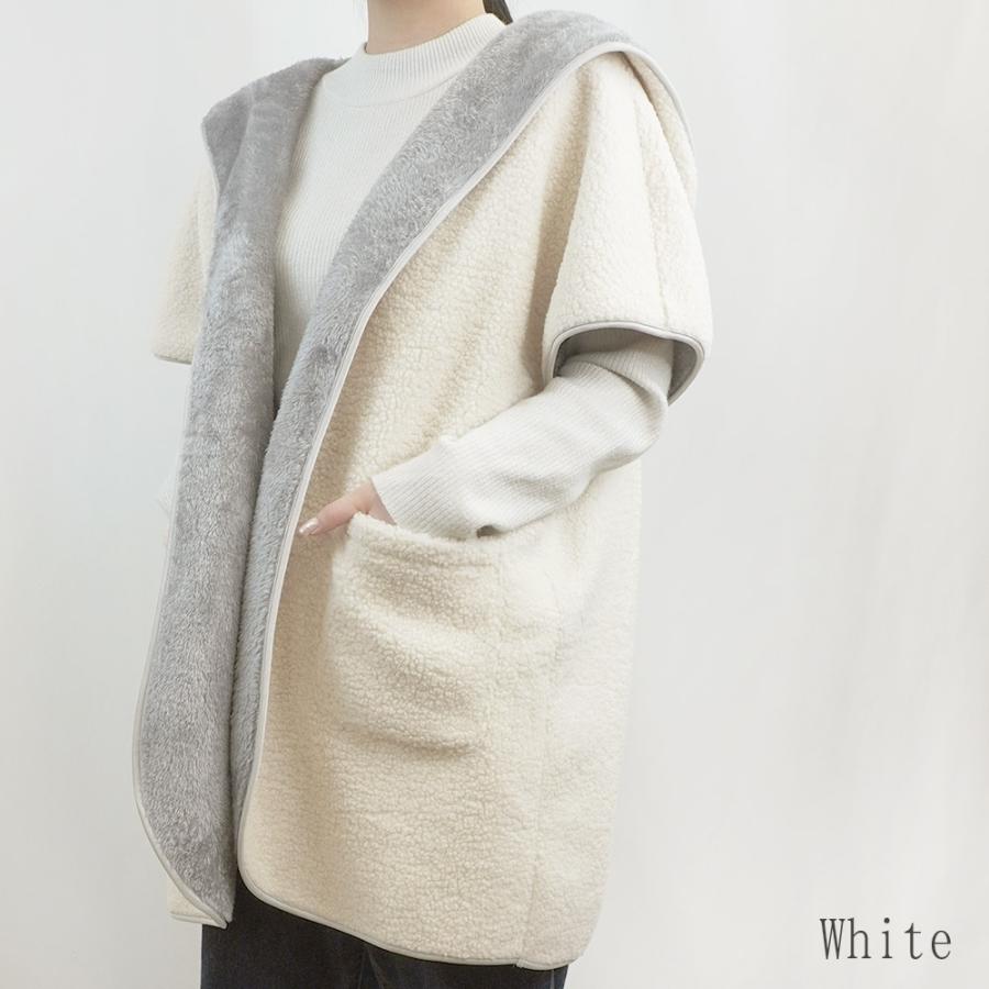 在庫限りの超特価 日本製 暖か もこもこ ボア ファー ベスト フード