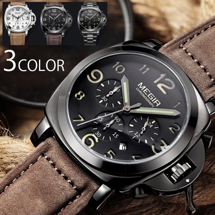 腕時計 メンズ クロノグラフ 1年保証 メンズ 腕時計 カレンダー クロノグラフ搭載 44mm ビッグフェイス 腕時計 W0205 :  fs-mg-03 : 腕時計 アクセ 革小物 STYLE-ON - 通販 - Yahoo!ショッピング
