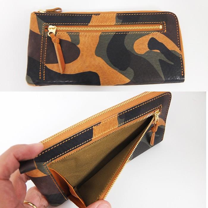 日本製　本革 折財布 L型 ジップ 迷彩 カモフラ 折財布 全6色 上質 イタリアンレザー を使用 L0124 日本製 本革 長財布 L型 ジップ 迷彩 カモフラ 全6色 上質 イタリアン