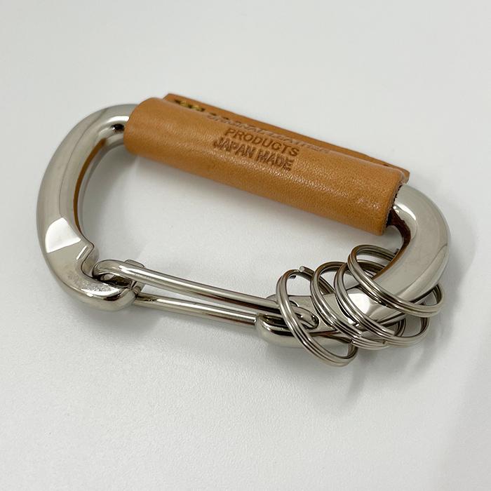 日本製 本革 カバー付き カラビナ キーリング Lサイズ 全4色 LT-GS