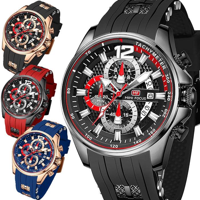 腕時計 メンズ クロノグラフ 1年保証 カレンダー クロノグラフ搭載